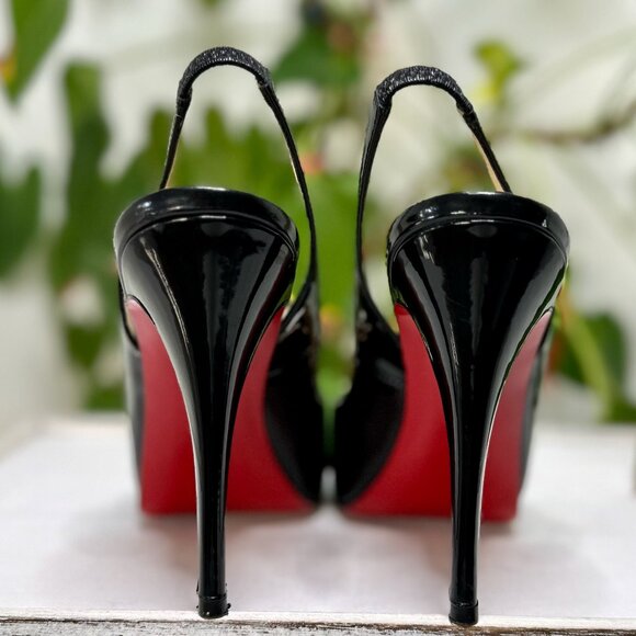 Christian Louboutin Women’s Black Slingback Heels - Picture 6 of 9